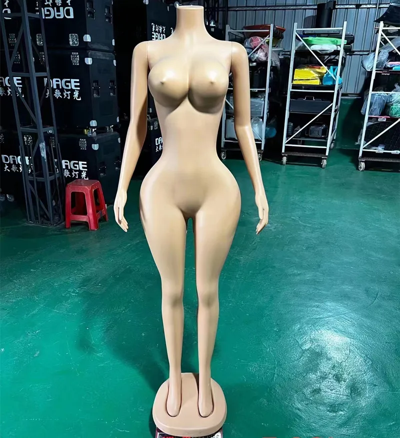 vidaXL Weibliche Schaufensterpuppe mit Glassockel Schwarz 175 cm