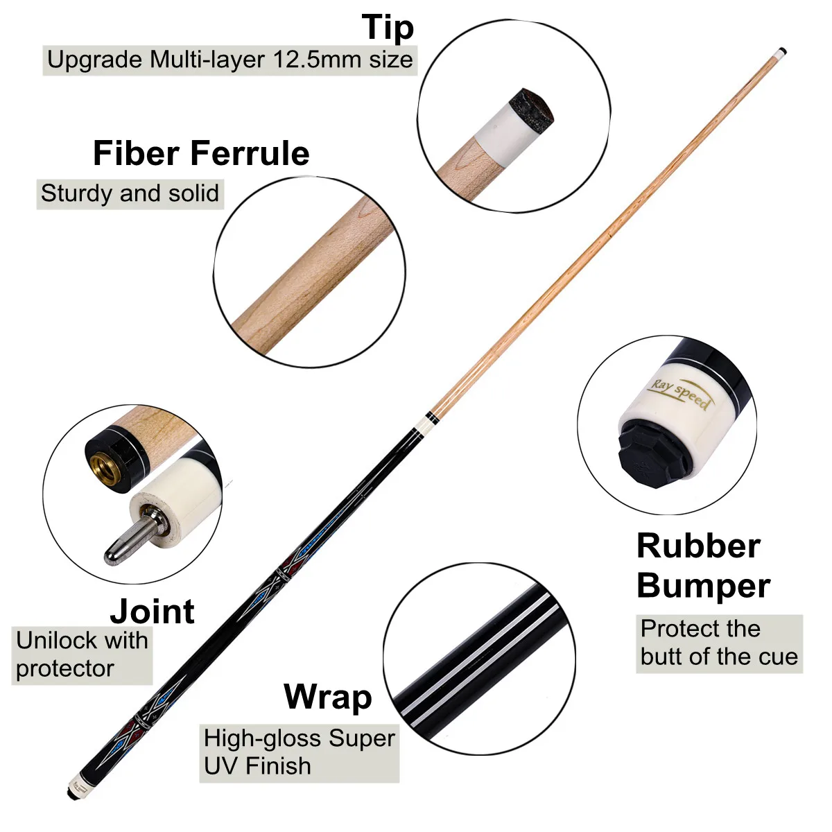 Wholesale 58 Inch 19oz 20oz 21oz Maple Billiard Stick Pool Cue Set 12