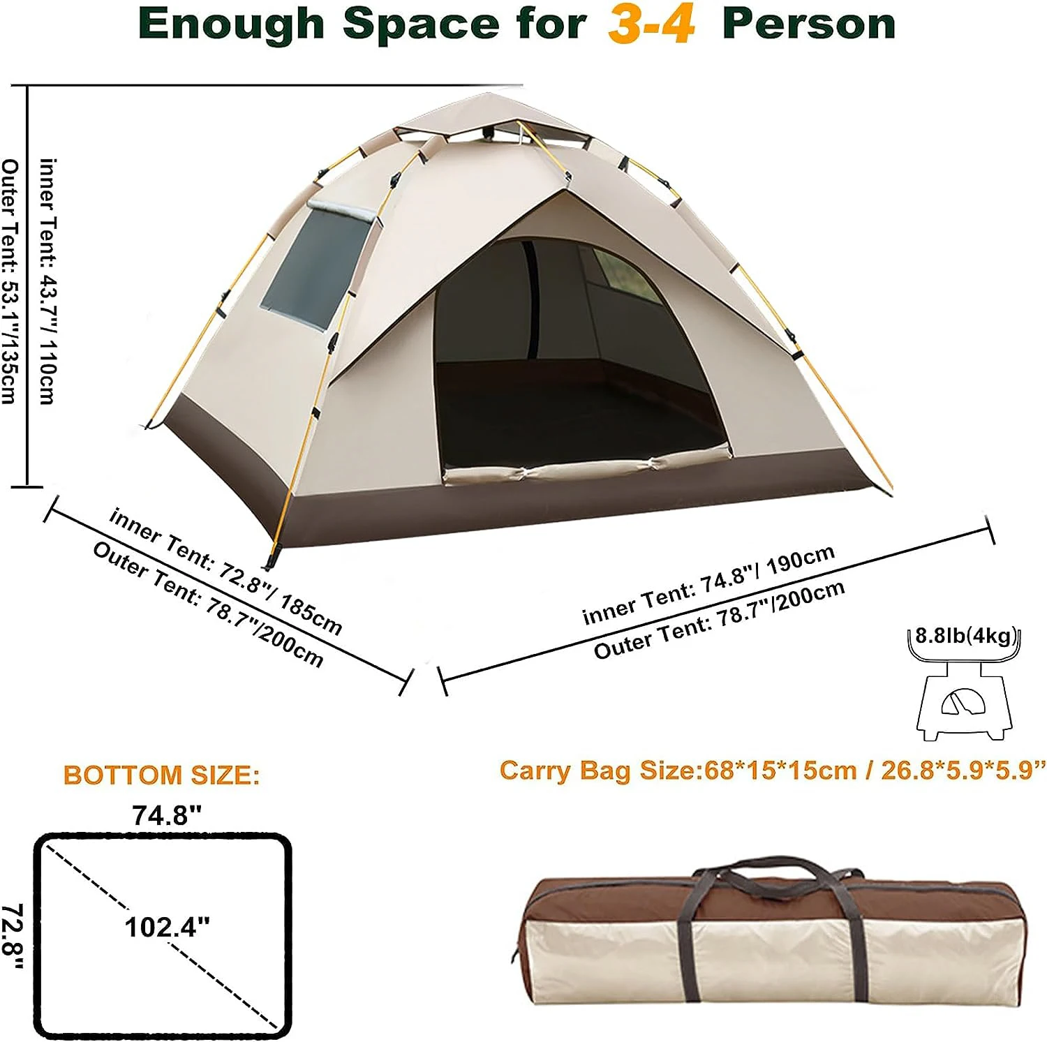 Wholesale Camping Tent Custom Outdoor Wedding Inflatable Waterproof House Oxford Canvas Camping