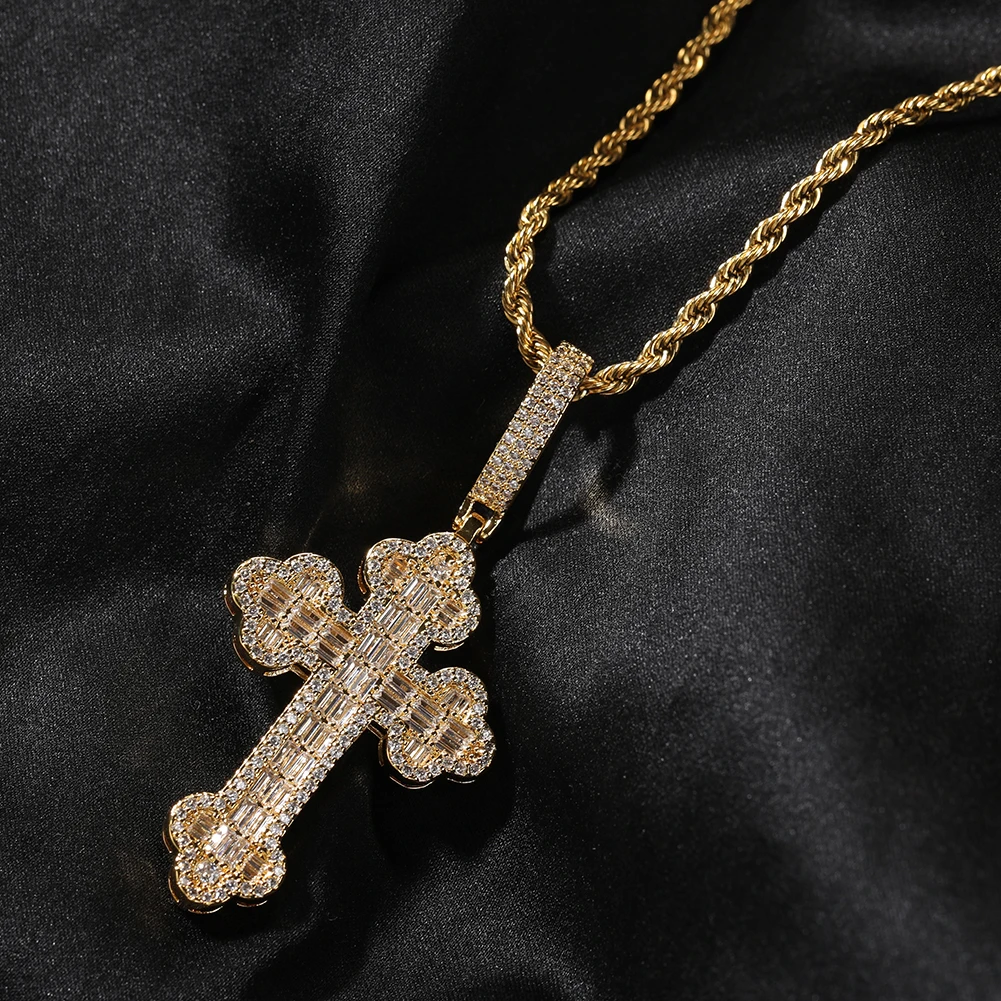 Hip Hop New Arrival Large Size Cross Pendant Cloud CZ Cross
