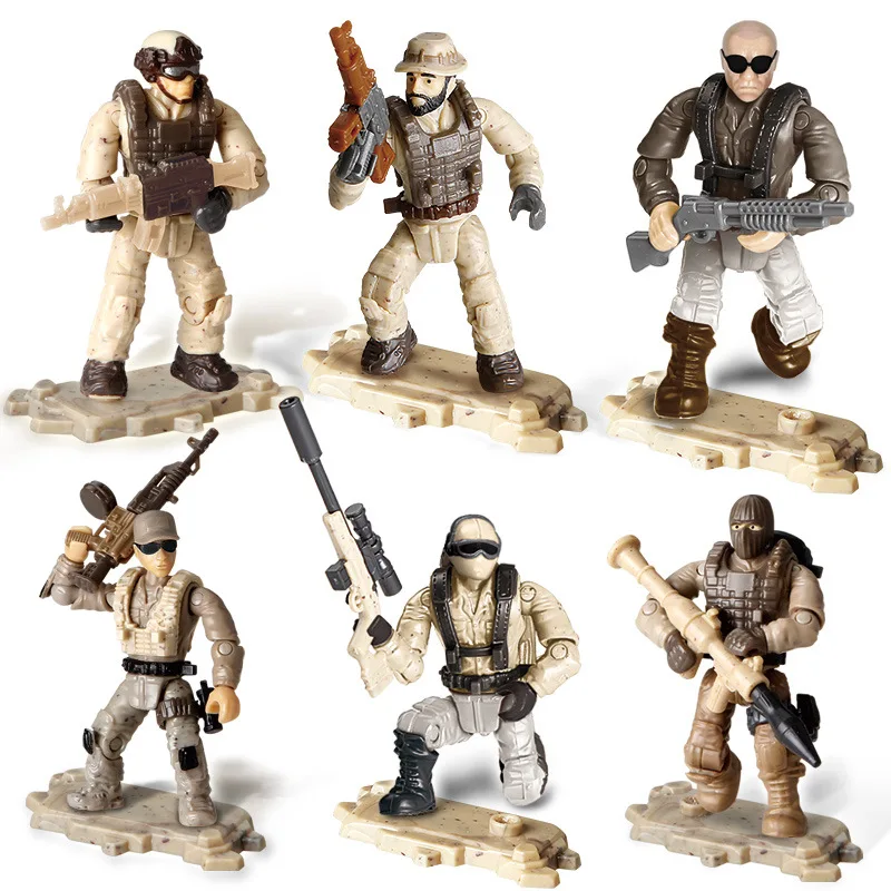 6つの混合特殊部隊アクションフィギュアアーミーマンおもちゃ