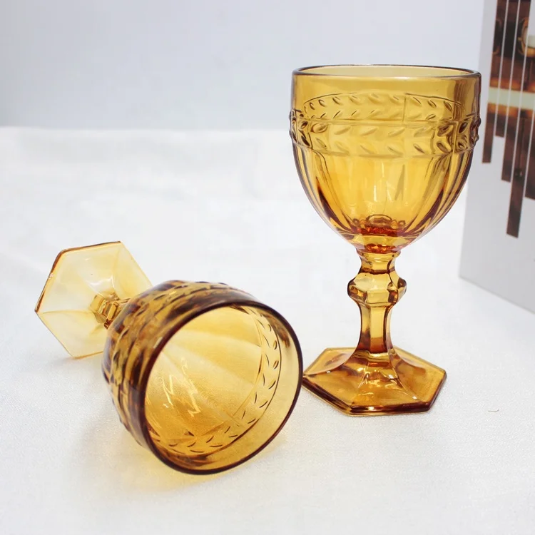 FENGJUN оптовая продажа уникальные цветные голубые янтарные бокали без свинца для вина хрустальные оптом 10 унций 300 мл высокое