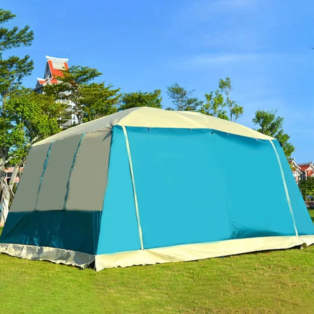 Large Space Outdoor Tent 812 Persons Rainproof Double Layer Camping Two Bedroom Waterproof