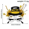 Cappello a cilindro grande con design a forma di fuochi d'artificio a stella Nero oro e argento