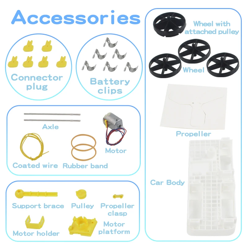 2 Way Car Circuit Kit Diy STEM Educational Science Experiment Toy Series and Parallel Physics Learning for Kids Gift
