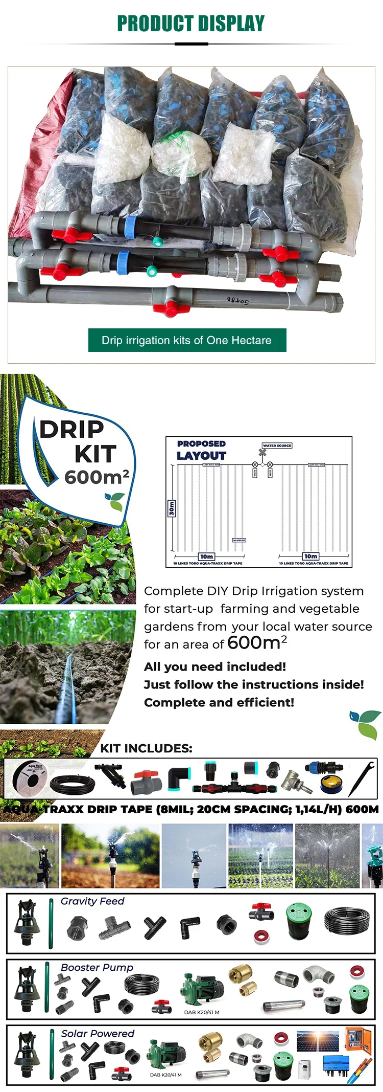 One Hectare Design Agricultural Drip Irrigation System Drip Irrigation