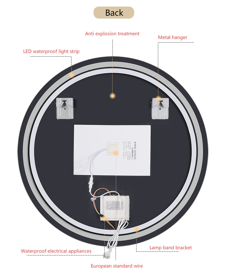 Luxury Look Mirror Intelligent Design Led Light Induction Bluetooth