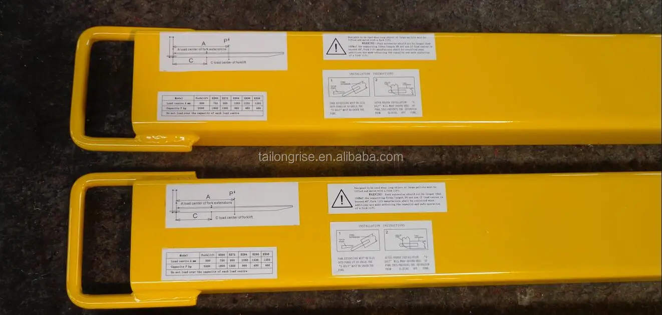 Fork Extensions Forklift Attachment Steel Slip on Extension Fork Tines Heavy Duty Forklift Slippers Fork Truck Loaders