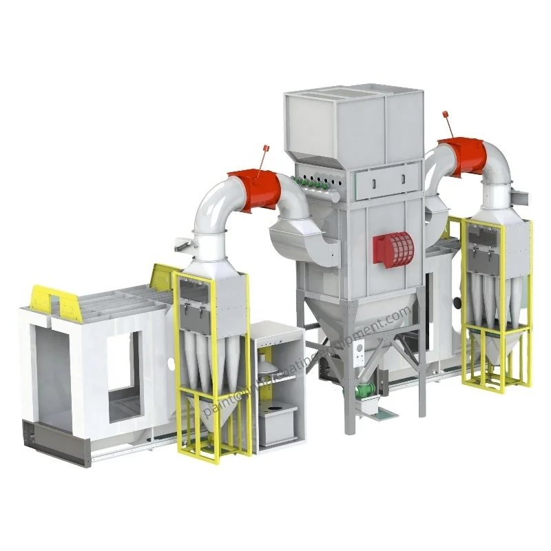 Automatic Multi-Cyclone Powder Spray Booth PLC Core Components Metal Equipment Coating Production Line Recycling Painting