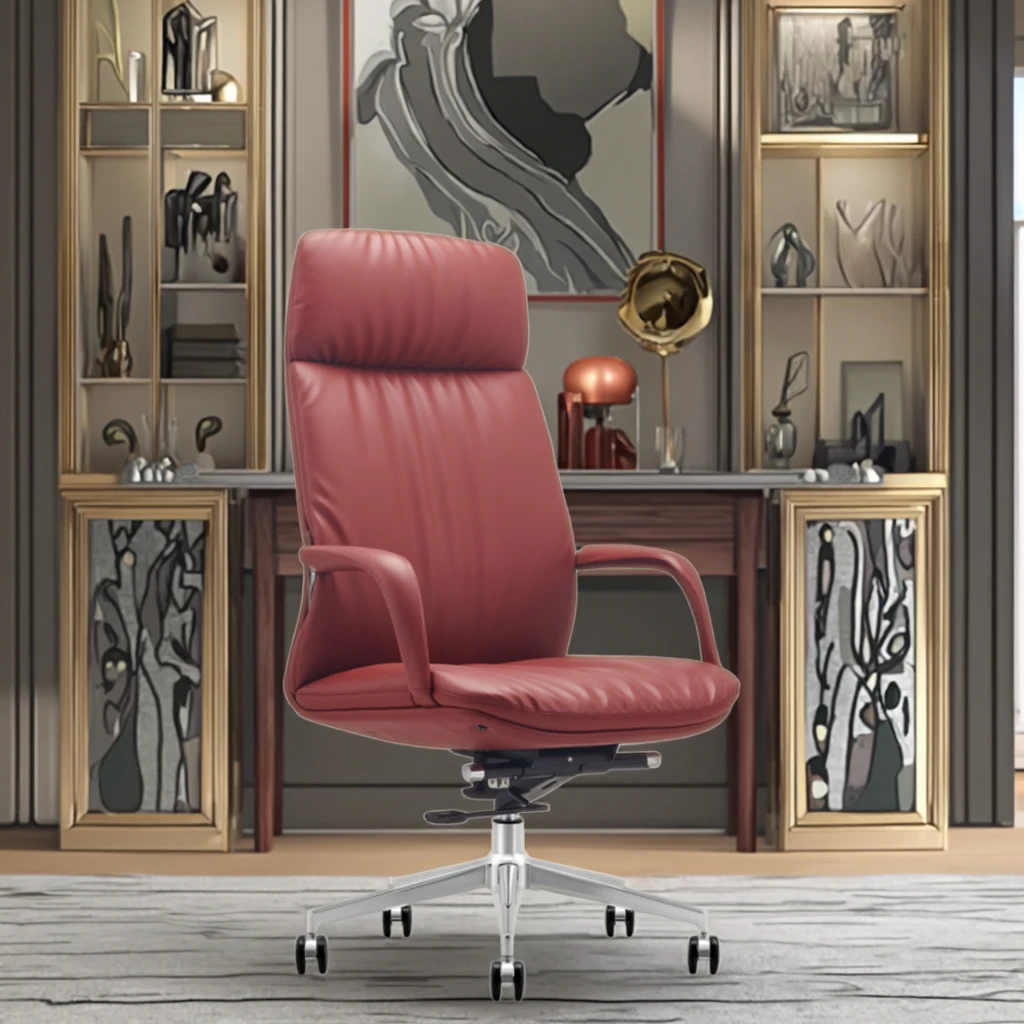 Luxury Double Layer Executive Chair Iron Frame Construction PU Wheels Commercial Installation 3