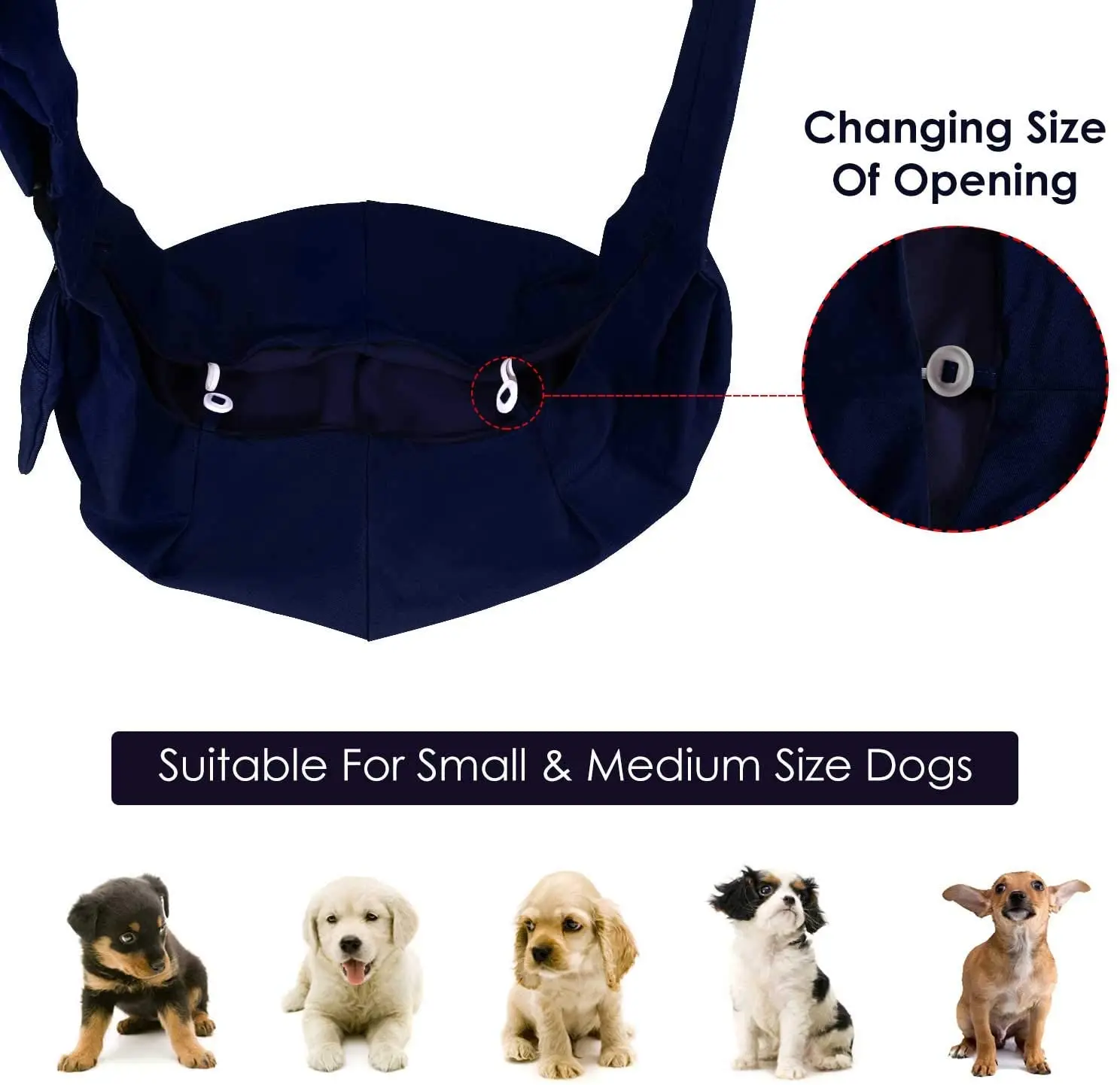 Adjustable Pet Sling Shoulder Bag Breathable Tote Pet Bags For Dog Comfortable Pet Travel