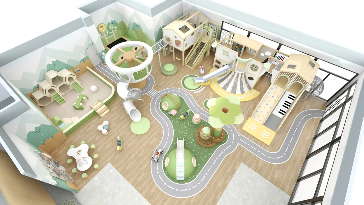 Commercial Kids Soft Playhouse Design Preschool Play Area Slide ...