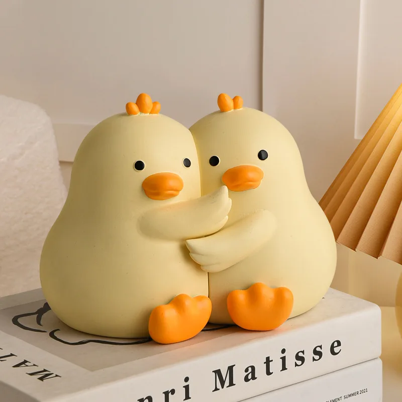 Cute Hugging Duck Design Resin Bookends