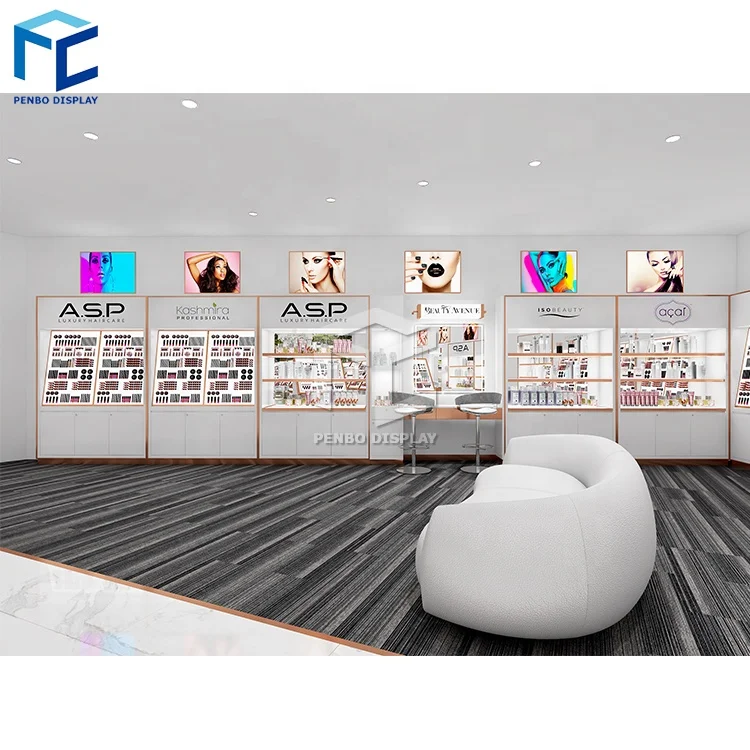 Customized Retail Makeup Cosmetic Shop Interior Design Factory Sale Cosmetic Shop Display Furniture