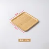 Natural wood color, square shape, 20*20*1.5 cm.