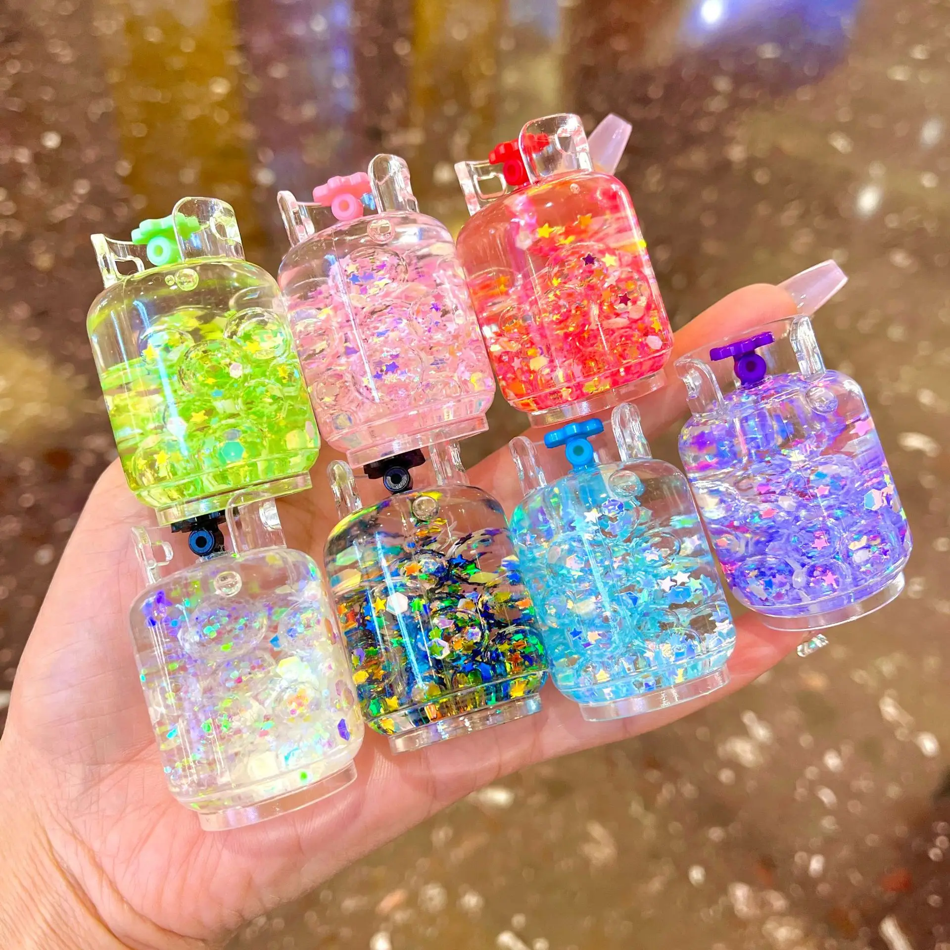 Cartoon Liquid Oil Acrylic Key Chain - Perfect Promotional Gift