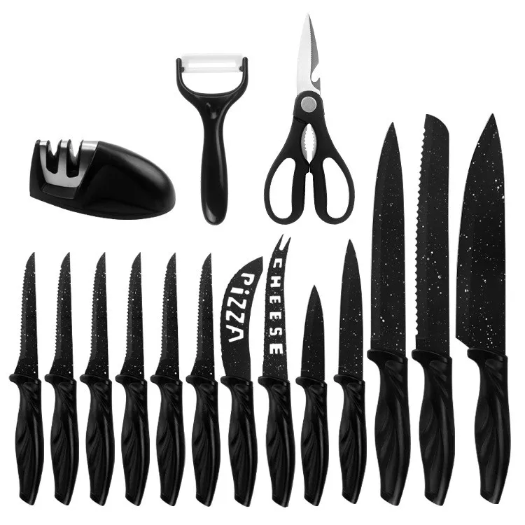  Knives Set with Acrylic Stand, 17Pcs Stainless Steel