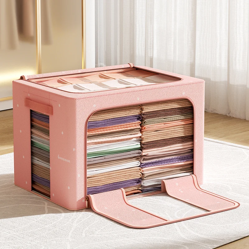 Household Waterproof Quilt Organizer Box Gabardine Cloth Steel Frame
