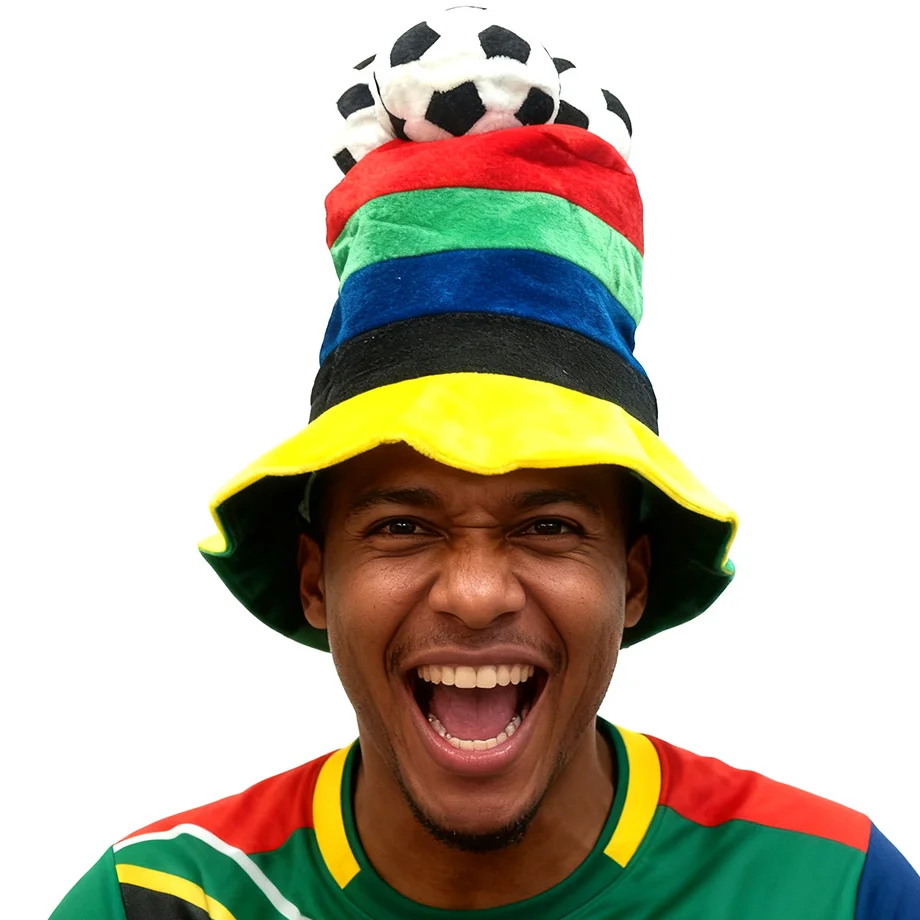 Cappello a cilindro oversize in velluto personalizzato a forma di pallone da calcio, ideale per feste di laurea, Ramadan, tifosi di calcio e feste per adulti. Accessorio perfetto per costumi._voghion.com