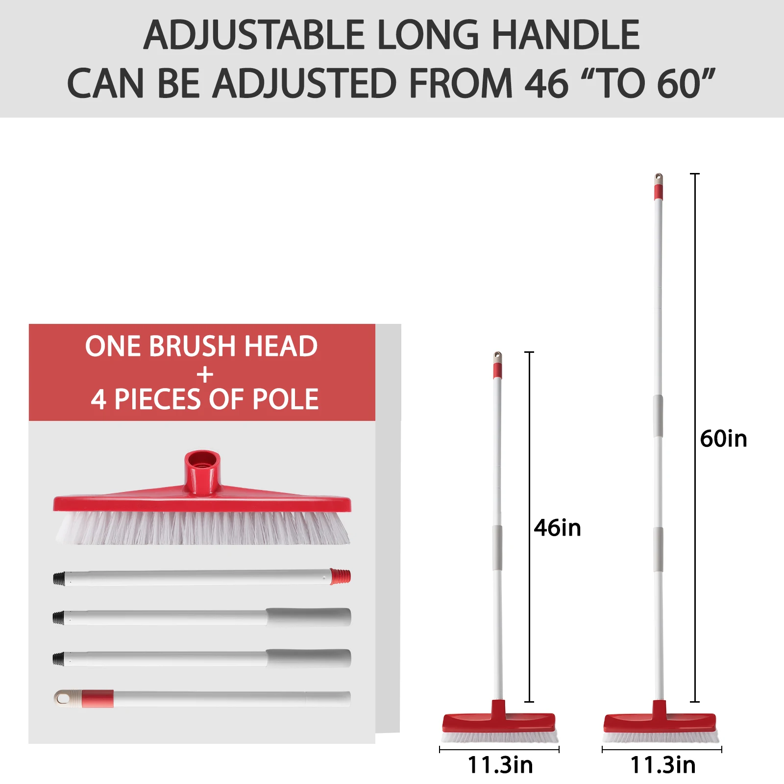 Escoba De Ducha Con Mango Largo (limpieza Profunda, Impermeable