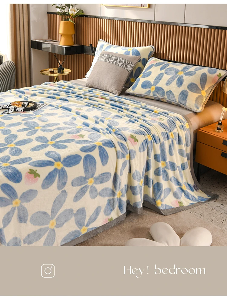 Thick Double Layer Hypoallergenic Throw Flannel Milk Velvet Sherpa