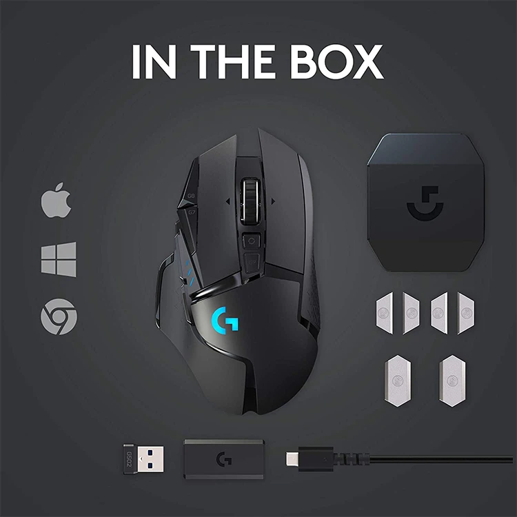 Logitech G502 Lightspeed Wireless Gaming Mouse with Hero 25K Sensor, PowerPlay Compatibl aperçu 6