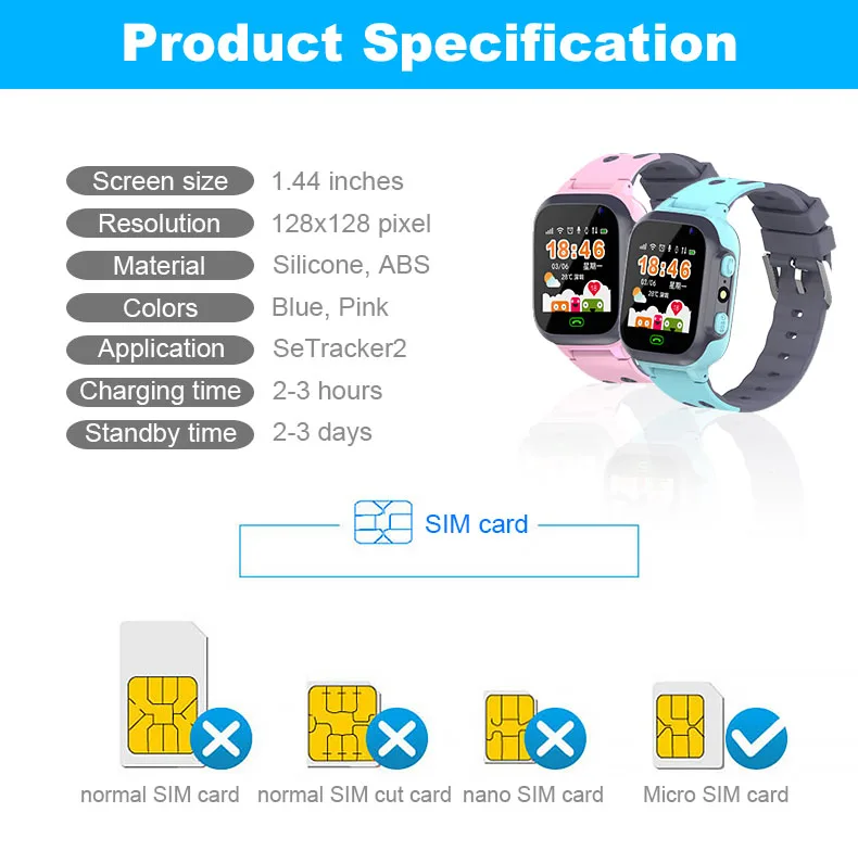 Spanish Kids Smart Watch Espanol Interface Location Tracking Children