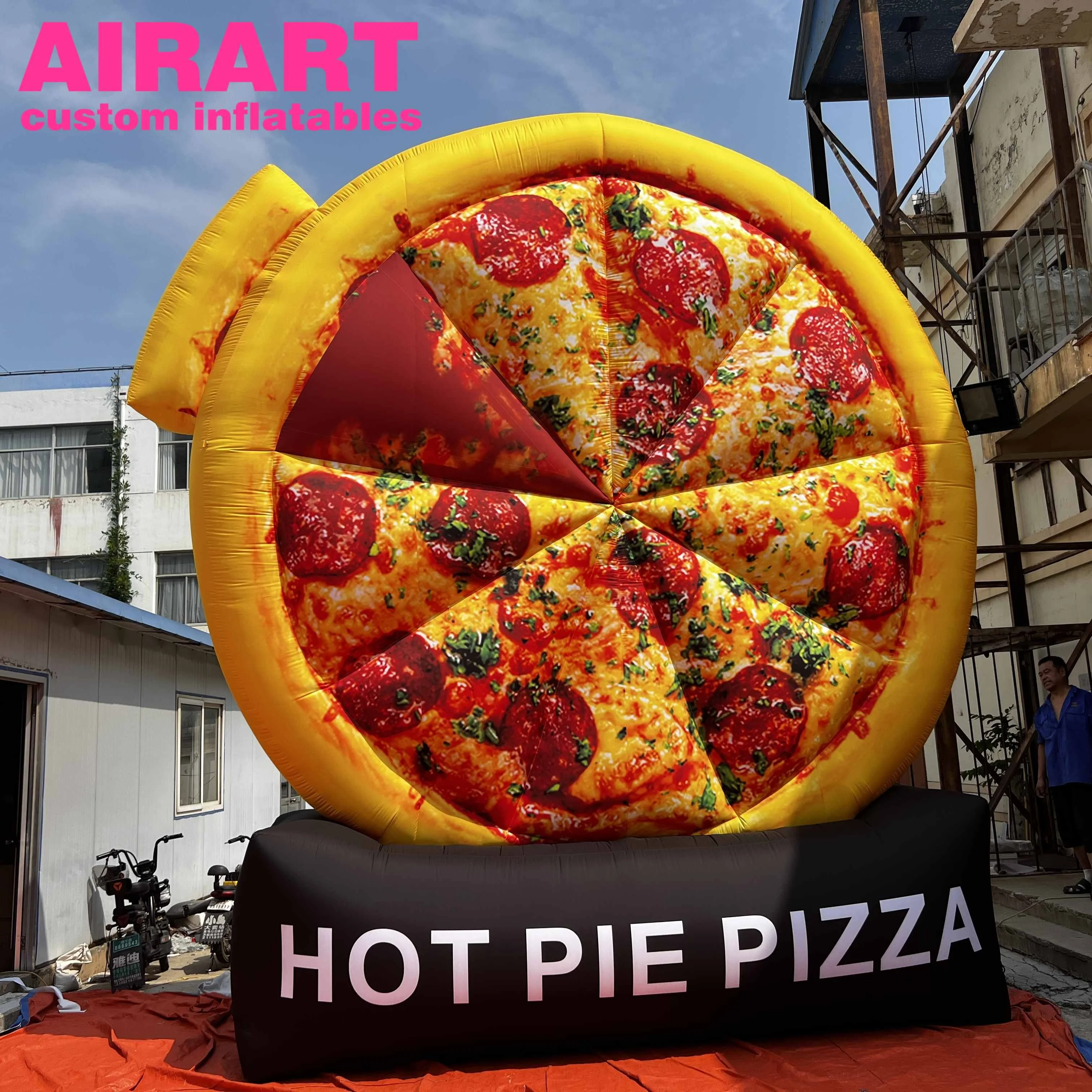Advertising Inflatable Simulation Pizza Model,lifelike Inflatable Pizza Pie for Food Festival Display