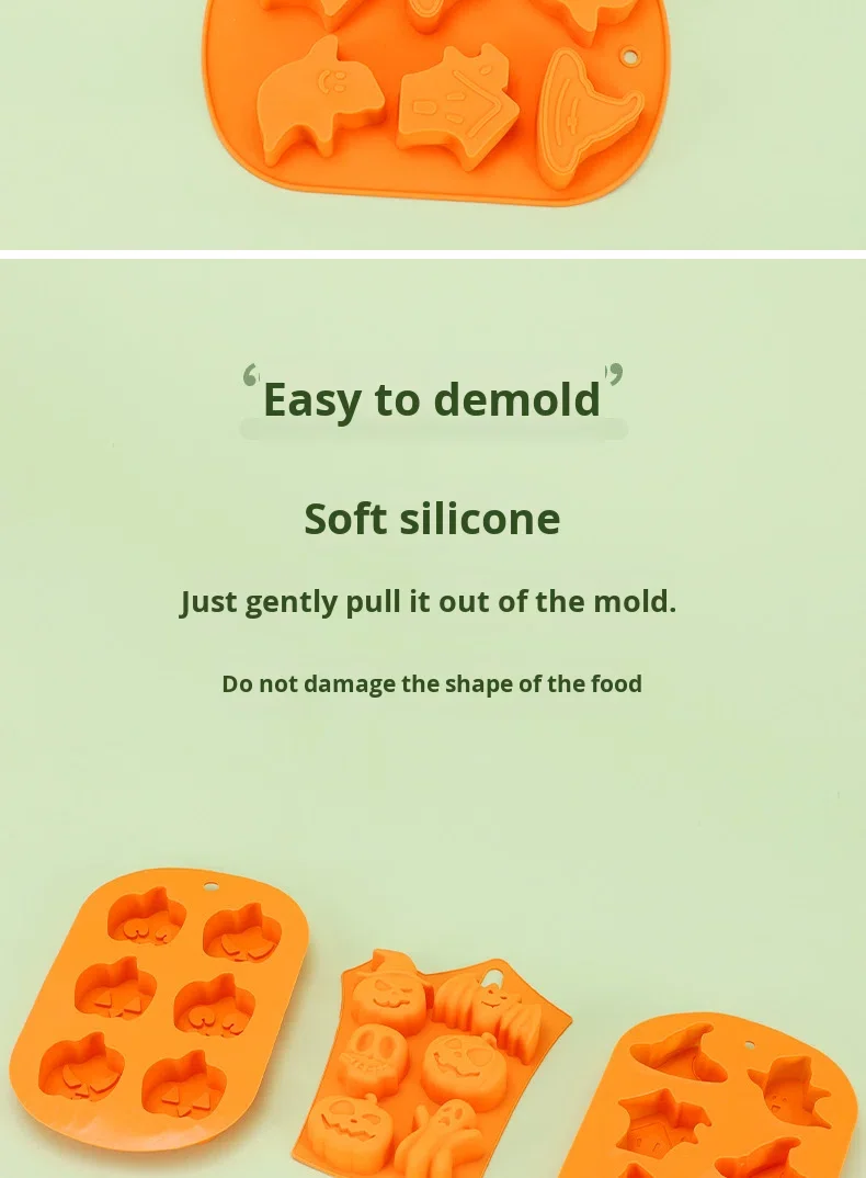 Halloween Pumpkin Silicone Mould Halloween Chocolate Candy Mold for Making Cake Jelly Cookies-Cake Tools details