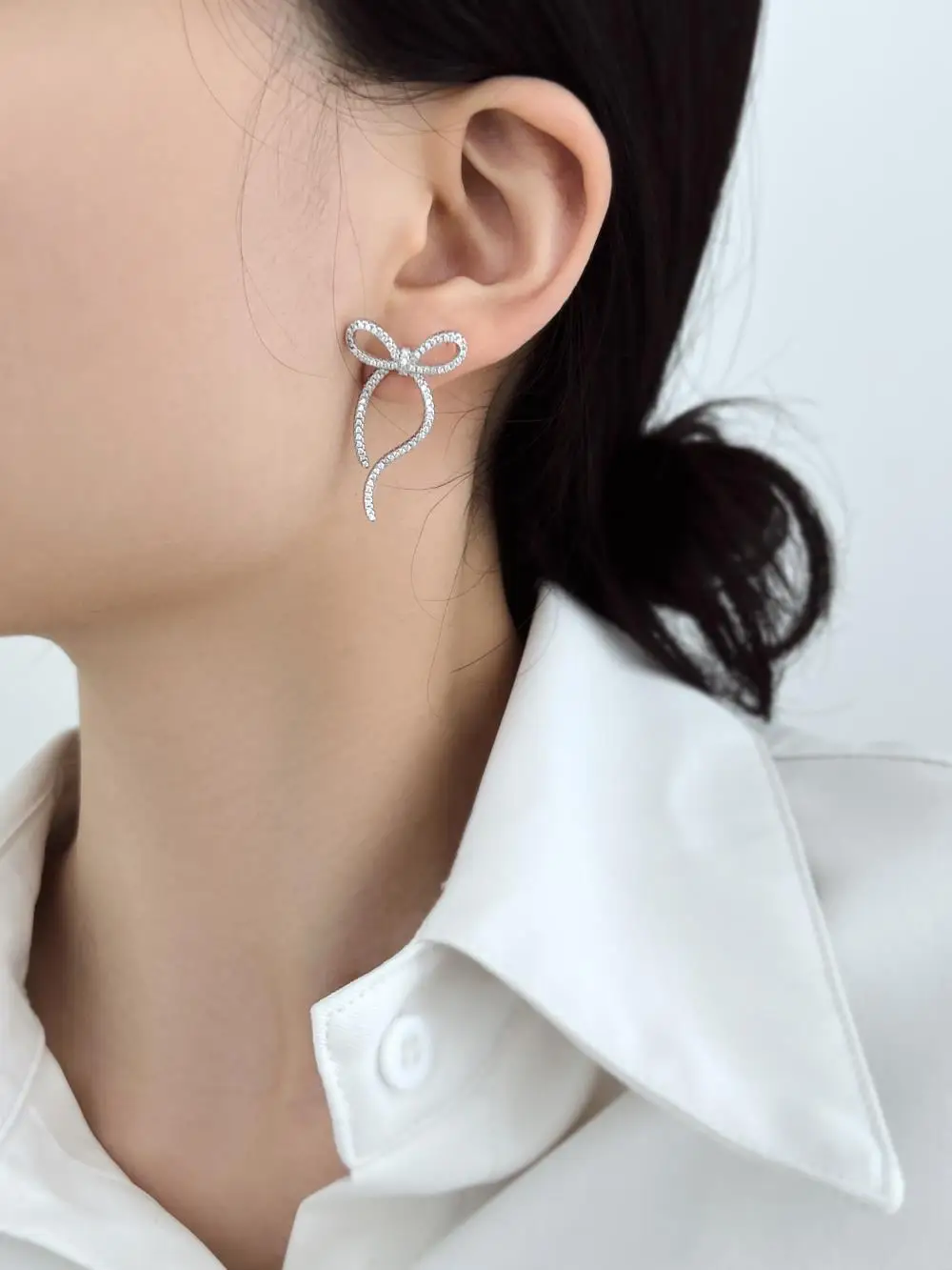 KAKODIY Gold Plated Designer Bow Earrings 925 Sterling Silver Fine Jewelry Earrings detail 5