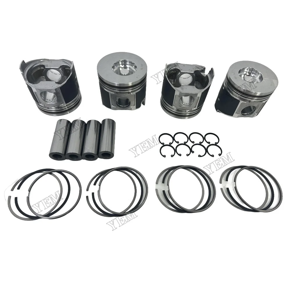 4TNV84 Piston + Piston Rings Set STD 84.0mm for Yanmar 4TNV84 Engine Piston Kit ViO55 ViO57 TL120 for Komatsu PC50MR-2