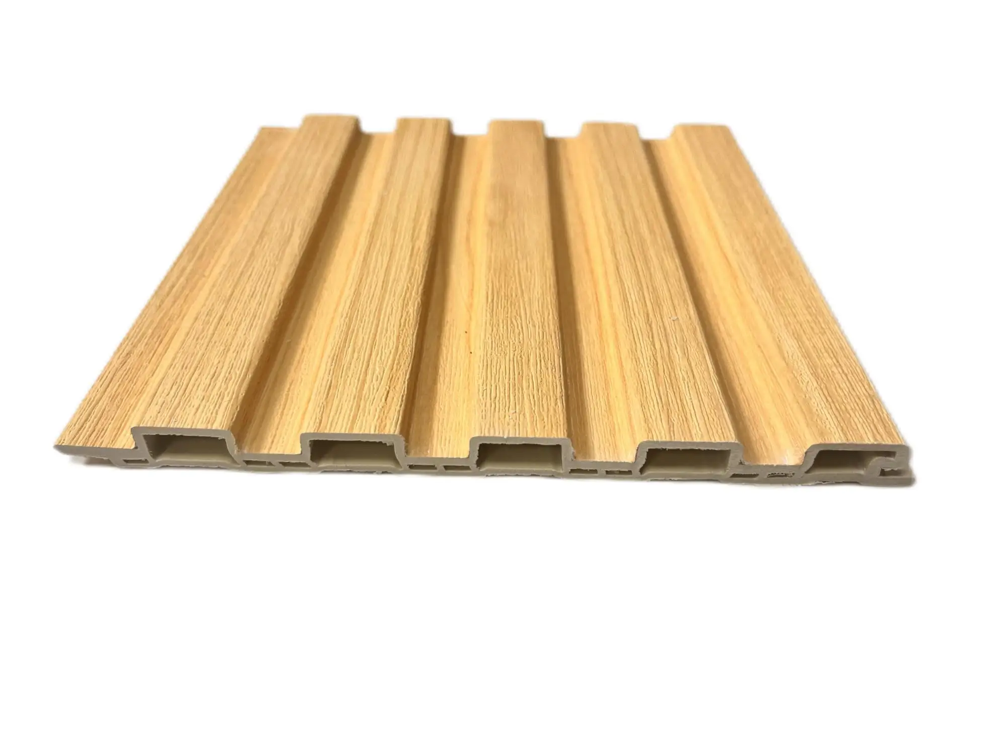 Modern Wood Grain Fluted Panel Wall Cladding Waterproof and Fireproof PVC WPC Interior Wall Panel