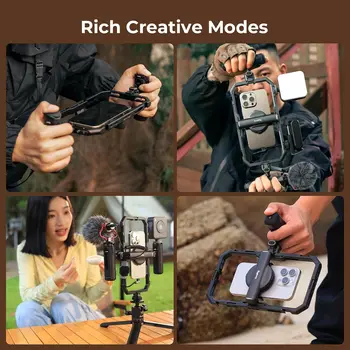 For SmallRig Pro Phone Rig Kit All-in-One Universal Quick Release LED Light QR Tripod Dual Handles Power Bank product image