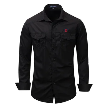NEW Shirts For Casual Cargo Men Long Sleeve Shirt For Men Vintage Shirt Men with Pockets