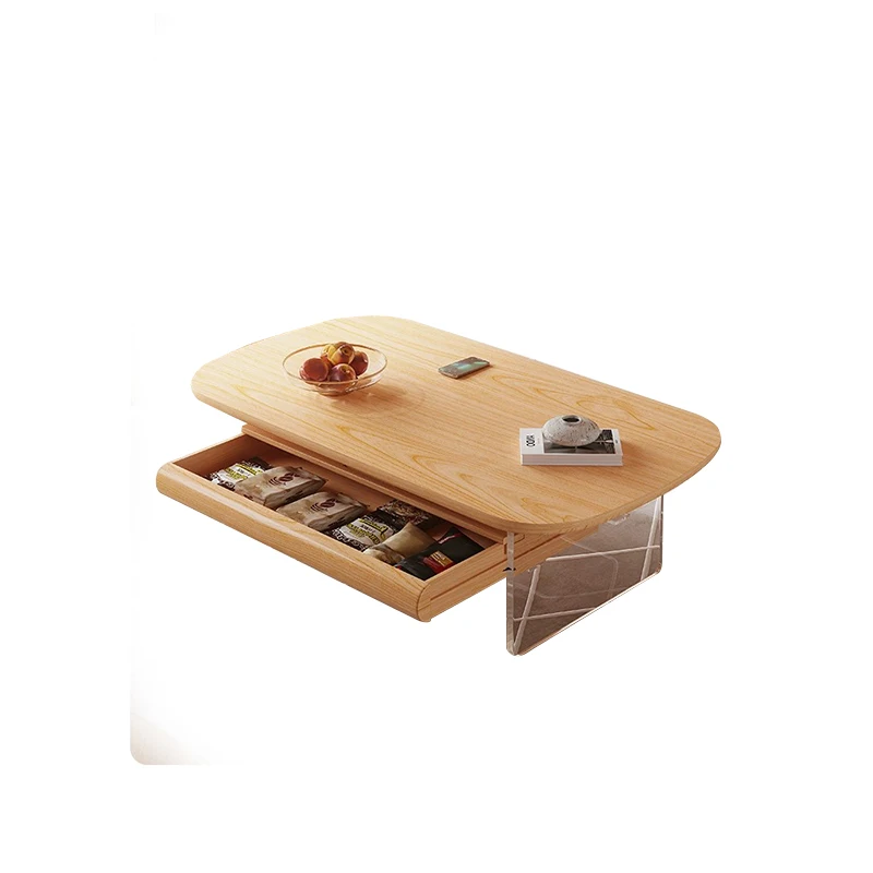 Japanese Style Solid Wood Acrylic Suspended Coffee Table