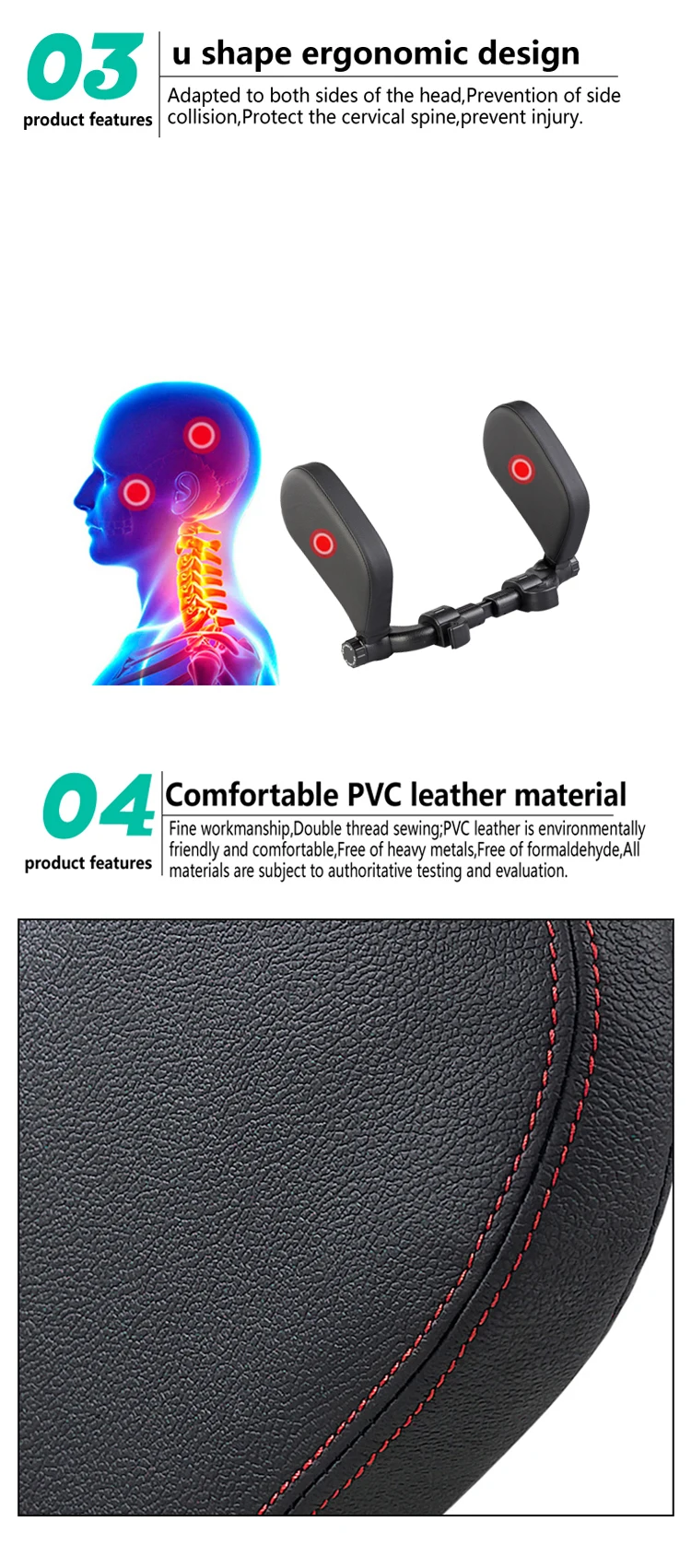 1pc Newest Design Car Headrest Pillow Sleep Pillow In Car Neck Support Cushion For Travel