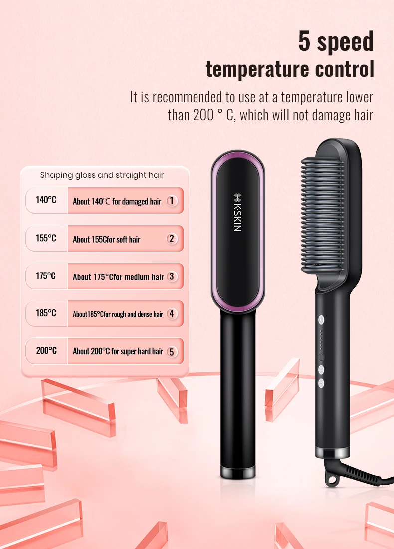 Kskin Customized High Quality Hair Straightener Brush Professional Hair