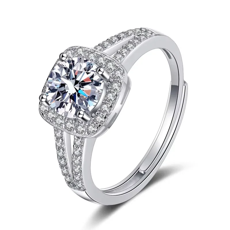 XJZ082 Moissanite Engagement Ring - 1 Carat, S925 Silver