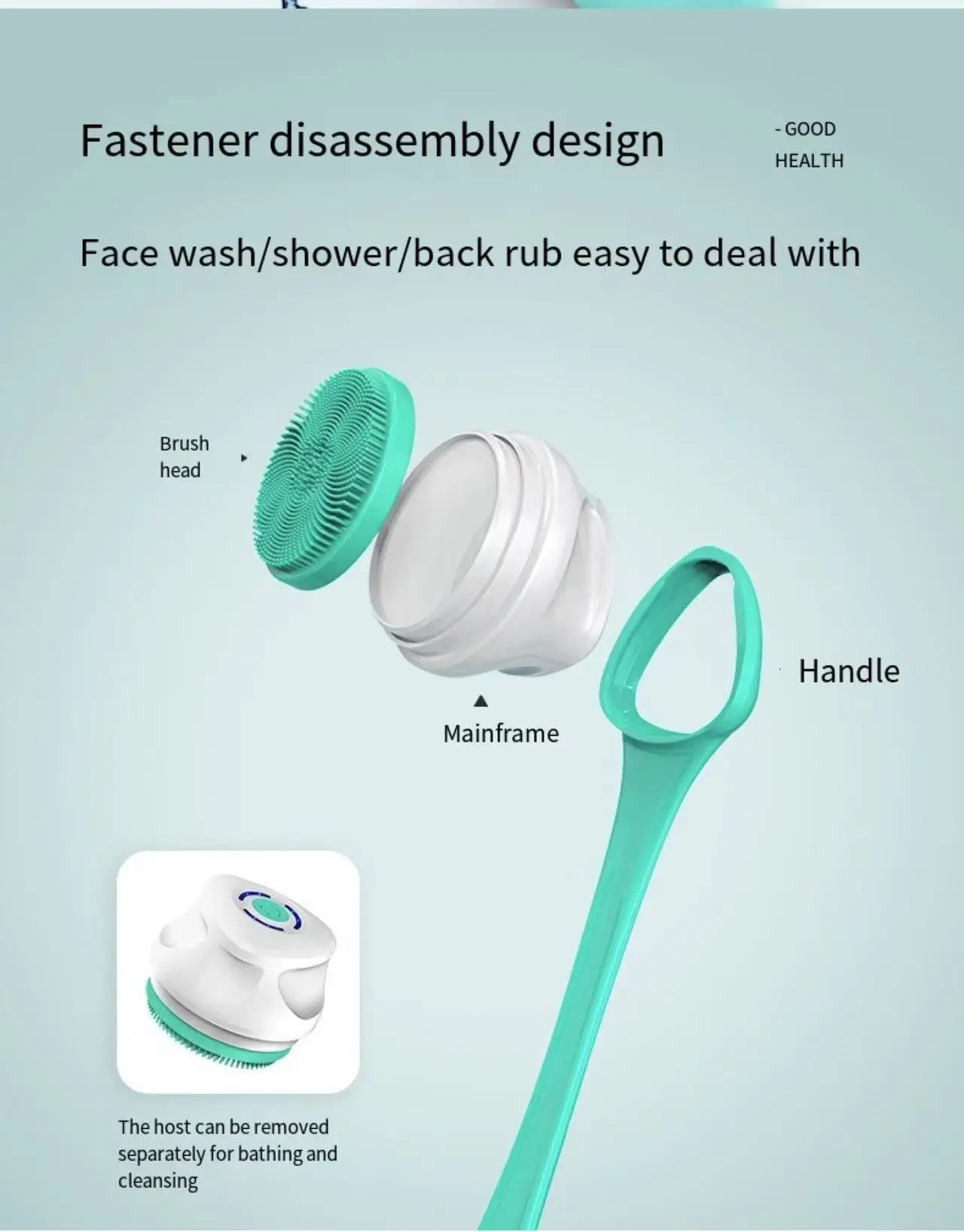 Electric Bath Brush for Exfoliating and Massaging Skin