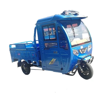china crew cab 800W 3 wheels motorized nigeria deliver cargo truck tricycle with cabin for sale
