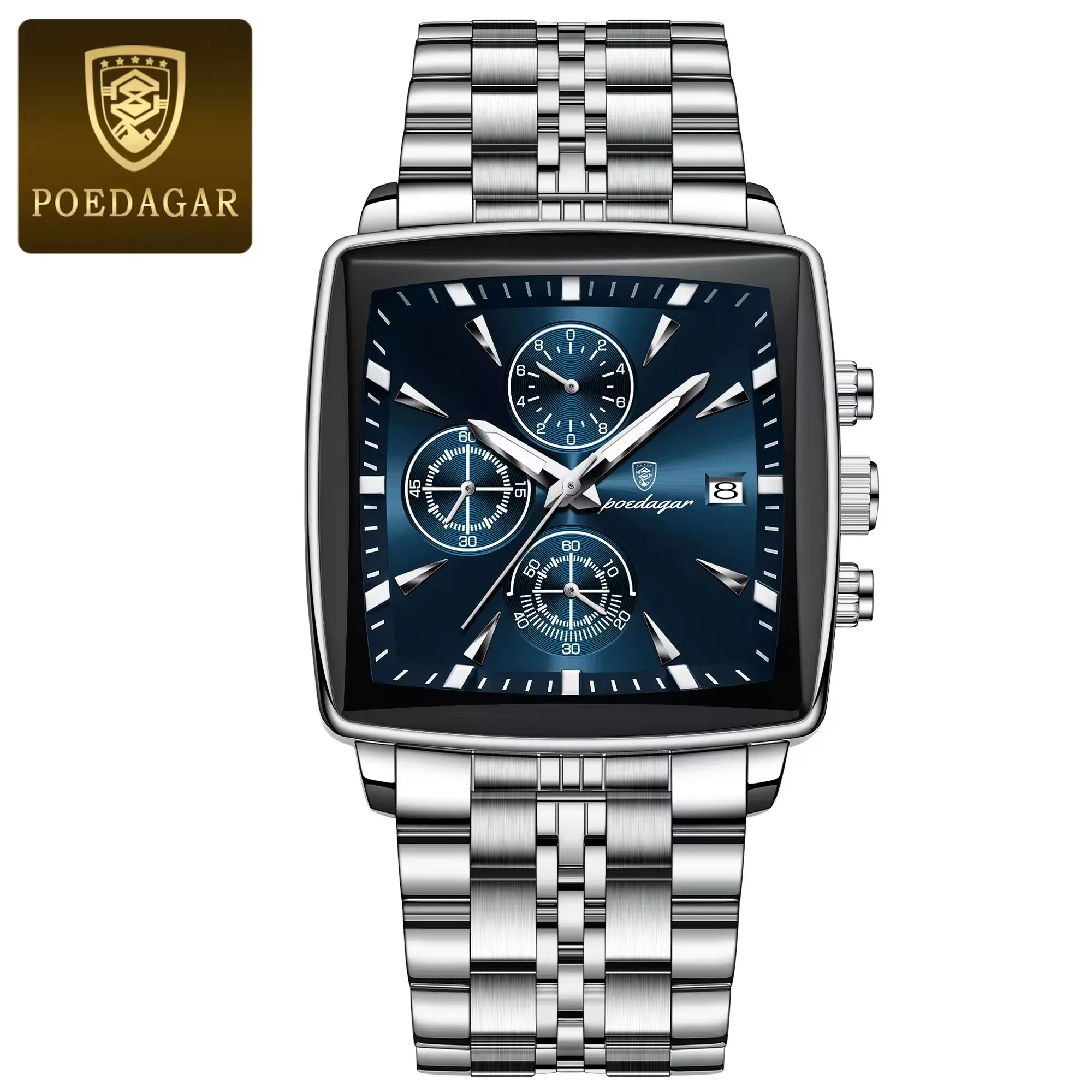 POEDAGAR Watch New Luxury Men's Quartz Watches 866 Man Wristwatch Chronograph Date Displ aperçu 9