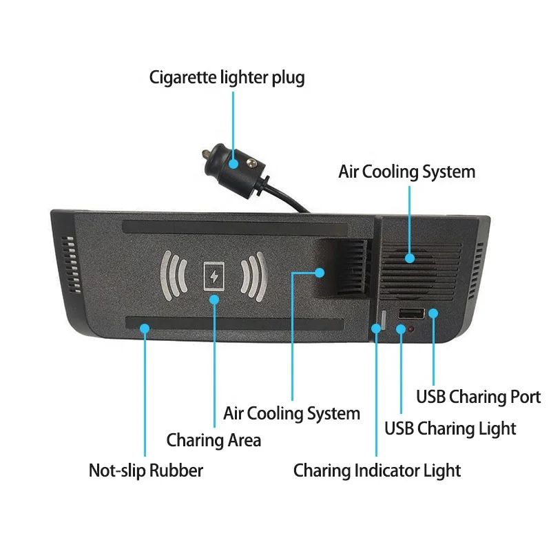 15W Wireless Charging Pad for Audi A5 A4 Allroad S5 RS5 Q5 A4 B8 B9 Charger USB Quick Charge Phone Holder Car Accessories - Image 2