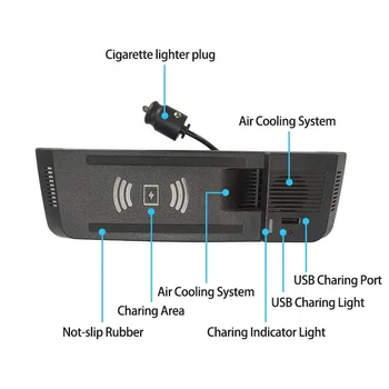 Alternative view of 15W Wireless Charging Pad for Audi A5 A4 Allroad S5 RS5 Q5 A4 B8 B9 Charger USB Quick Charge Phone Holder Car Accessories
