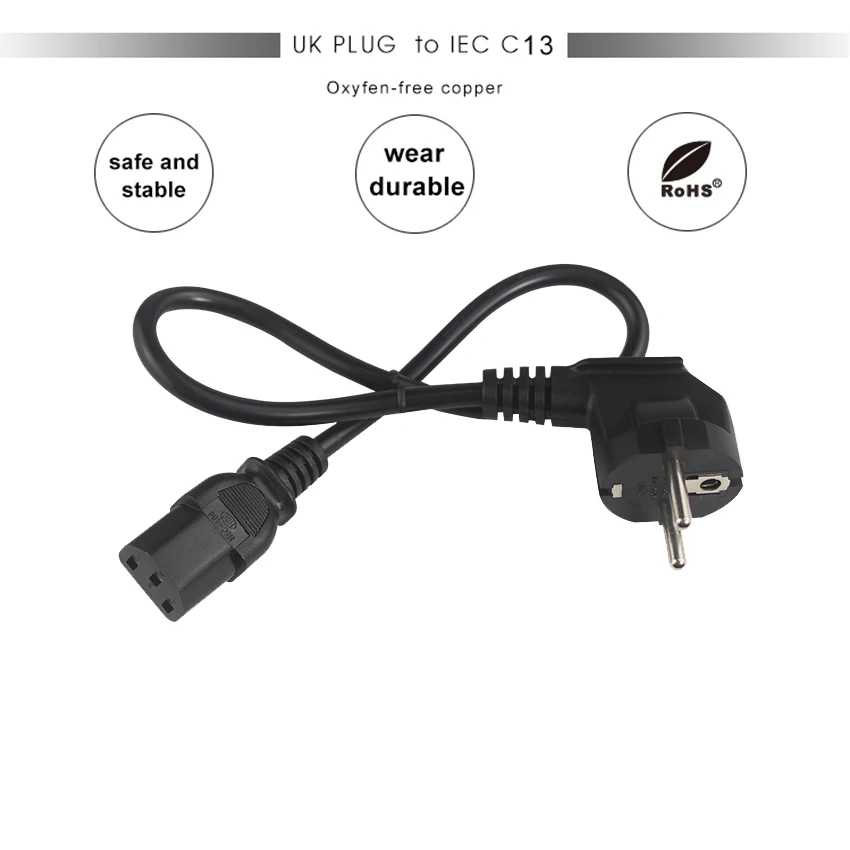 Wholesale Extension Computer Electric Eu Black And White Power Cord