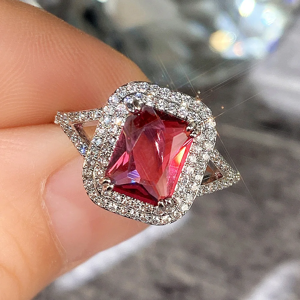 Gemstone Expensive Ruby Rings CTW No Heat Ruby And Natural Diamond