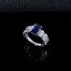 S925 Sterling Silver Lab Created Sapphire Ring
