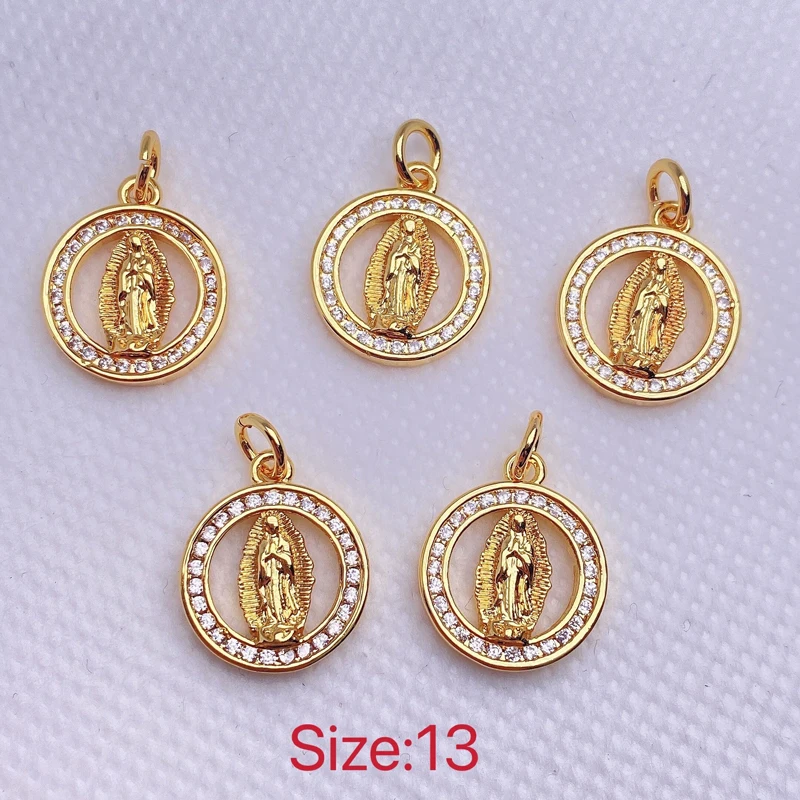 Multiple Gold Filled Iced Out Virgin Mary Zircon Jewellery Diy Making Pendant Buy Gold Filled 7262