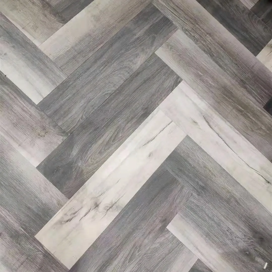 Free Sample Wood Textured Herringbone Luxury Vinyl Plank 600*120mm 2.0mm Wear Layer 0.15mm Pvc Vloeren Pvc Dry Back Herringbone