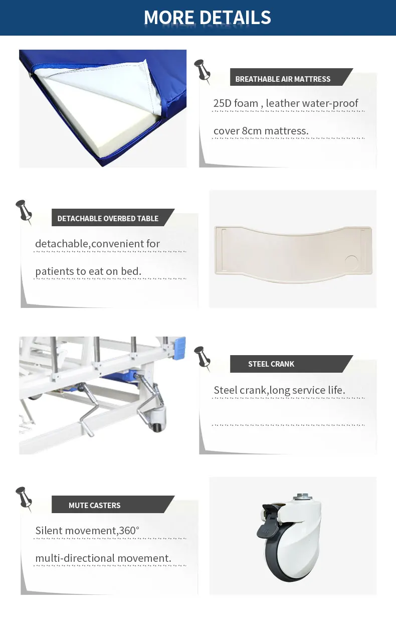 Adjustable Healthcare Bed For Stroke Patients Wheel Medical Hospital