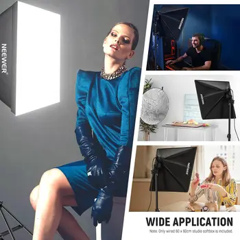 NEEWER 24x24in/60x60cm Softbox With E26 Porcelain Socket/UL Certified Power Cord/White Diffuser/Stand Adapter, Durable Nylon detail image